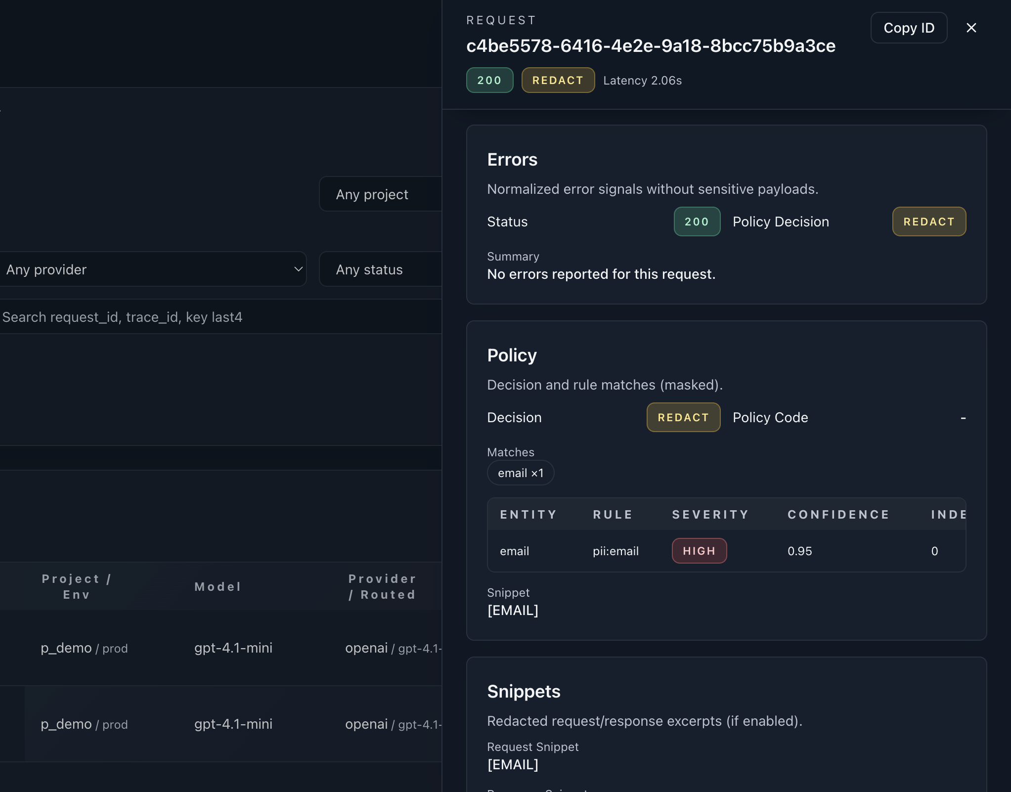 Policy decisions placeholder screenshot